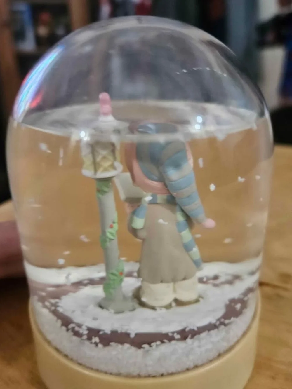 Joy to the World Snow Globe with Caroler Figurine